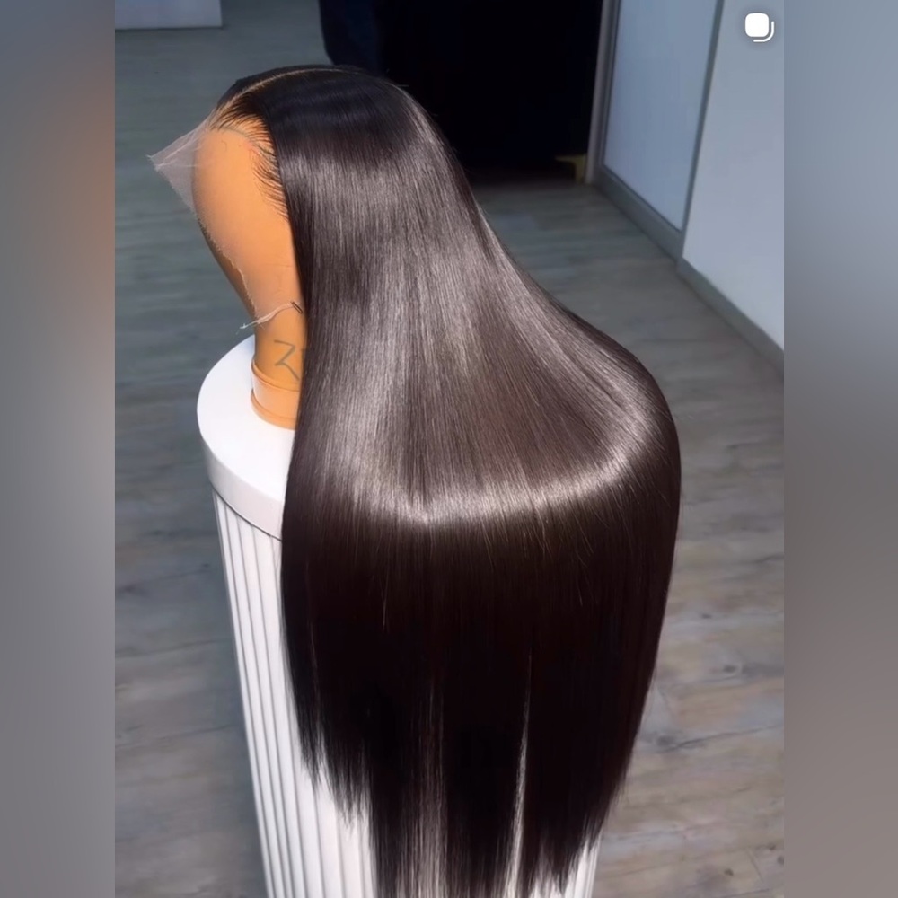 Sleek Black Women's Straight Wig 22 Inch Human Virgin hair 13x4